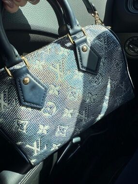 Louis Vuitton Blue Monoglam Speedy 20